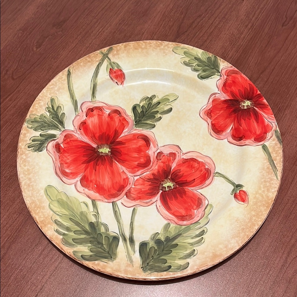 Maxcera Poppies Ceramic Round Platter